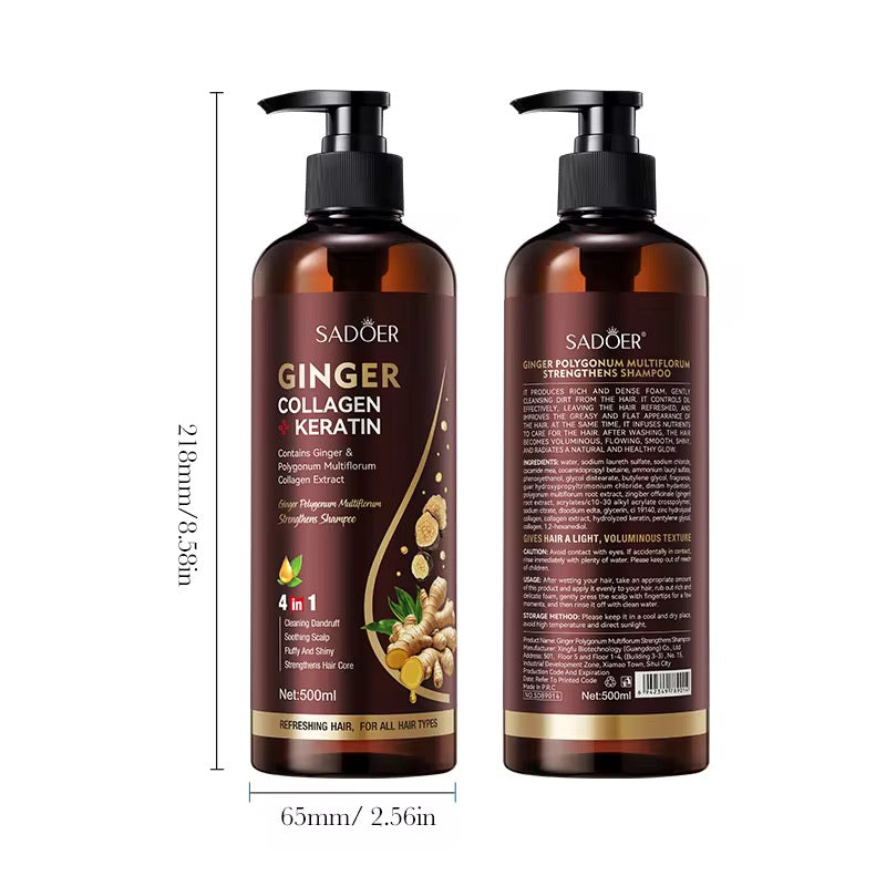 SADOER Ginger Collagen Keratin Shampoo – Strengthen, Repair & Shine Your Hair ( The Savings Spot Sale )
