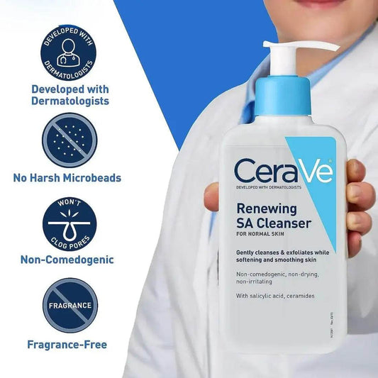 CeraVe Renewing SA Cleanser: Smooth Skin, Hydrating Exfoliation - The Body Essential