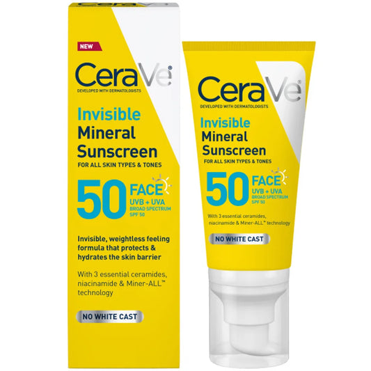 CeraVe Invisible Mineral Sunscreen SPF 50 –