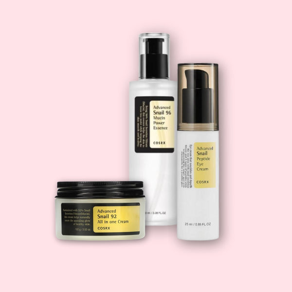 COSRX Advanced Snail 96 Mucin Power Essence, All-in-One Cream, and Peptide Eye Cream Bundle