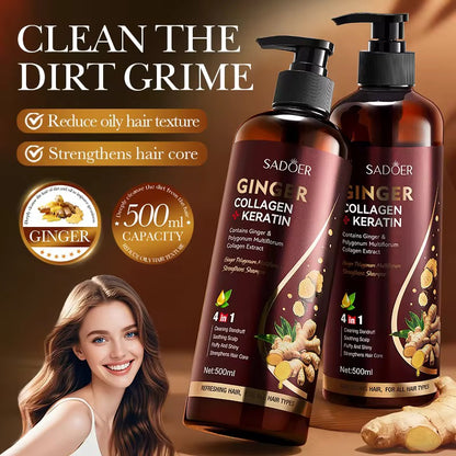 SADOER Ginger Collagen Keratin Shampoo – Strengthen, Repair & Shine Your Hair ( The Savings Spot Sale )