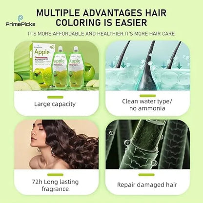 Apple Ammonia-Free Black Hair Cream – Natural Shine, Deep Black, and Damage-Free Color