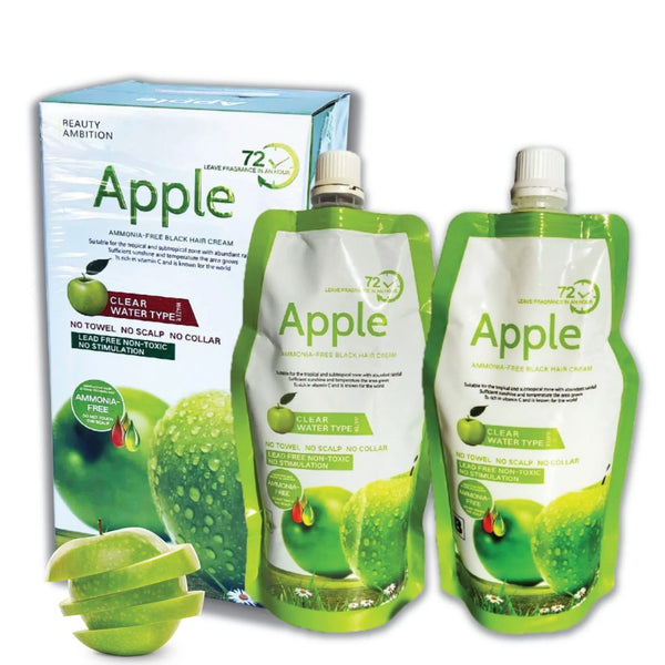 Apple Ammonia-Free Black Hair Cream – Natural Shine, Deep Black, and Damage-Free Color