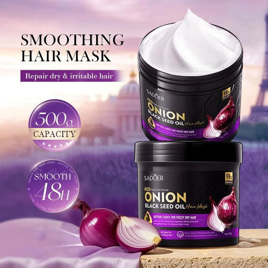SADOER Red Onion Black Seed Oil Hair Mask | Strengthens Roots & Promotes Fast Hair Growth ( The Savings Spot Sale )