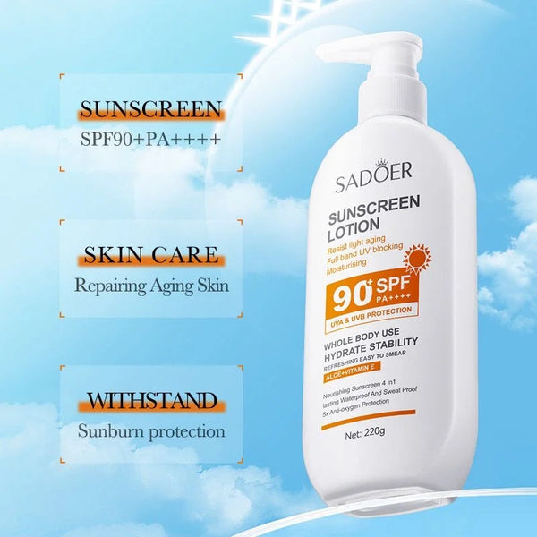 SADOER Sunscreen Lotion SPF 90+ PA++++ UVA & UVB Protection