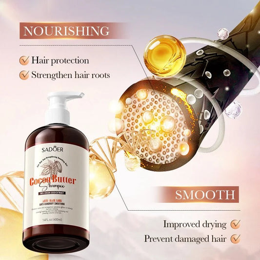 SADOER Cocoa Butter Anti-Hair Loss & Anti-Dandruff Shampoo – Nourish, Strengthen & Soothe Your Scalp ( The Savings Spot Sale )