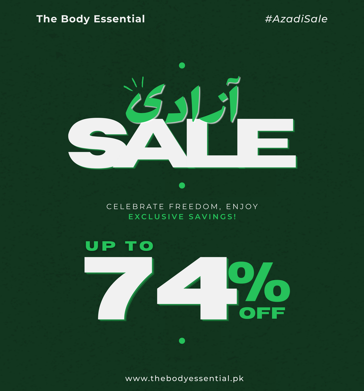 Azadi Sale — up to 74% off