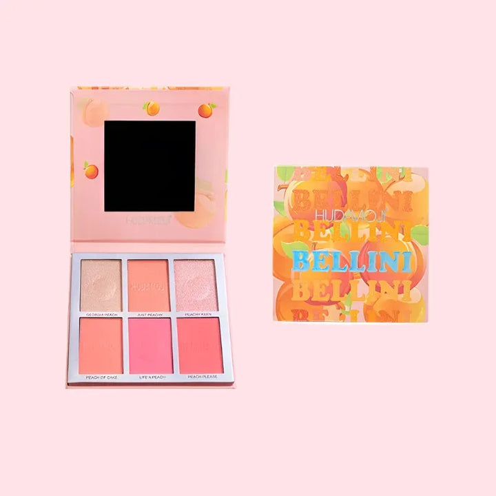 Huda Beauty Bellini 6-Shade Blush & Highlighter Palette - The Body Essential