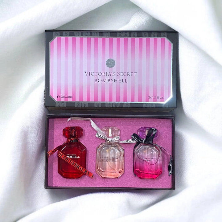 VICTORIA SECRET BOMBSHELL Perfume Set 3 Pcs ( Original Leftovers ) - The Body Essential