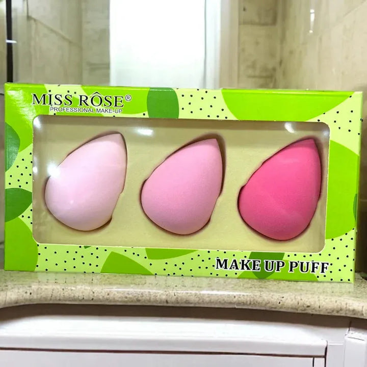 Miss Rose Beauty Puff 3-Piece Set - The Body Essential