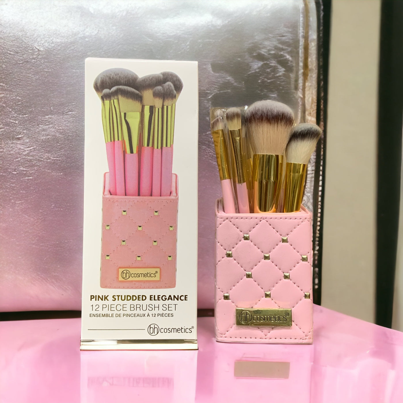 Bh Cosmetics Pink Studded Elegance Brushes 12 PCS