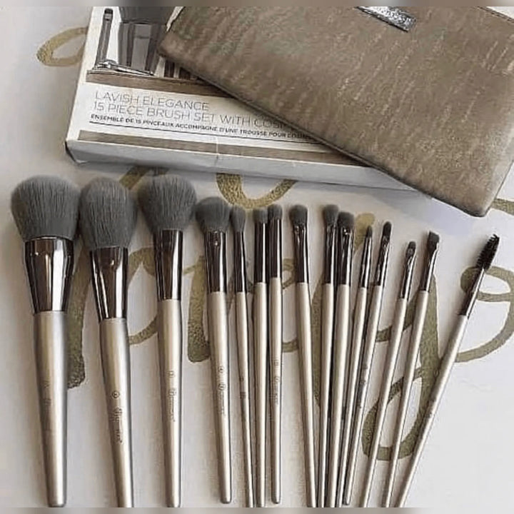 BH Cosmetics Lavish 15 Piece Brush Set with Brush Bag - The Body Essential