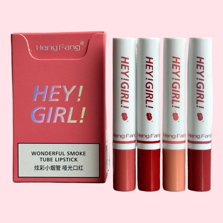 Heng Fang Hey! Girl! Matte Lipstick Set – 4 Bold & Natural Shades - The Body Essential