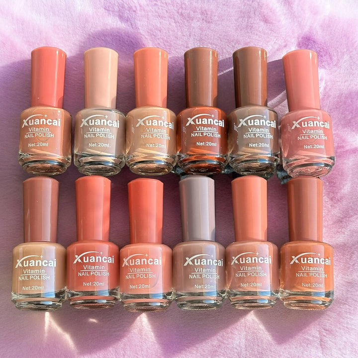 Xuancai Nude Nail Polishes Pack of 12 - The Body Essential