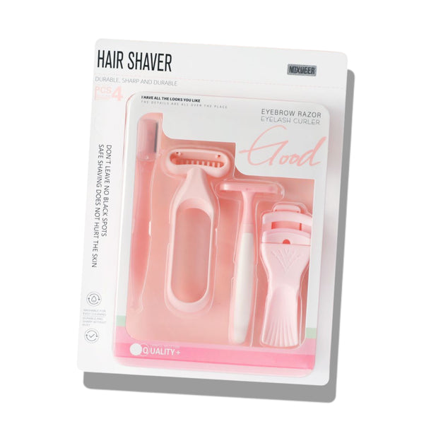 MIXUEER Hair Shaver Eyebrow Razor & Eyelash Curler Pack of 4