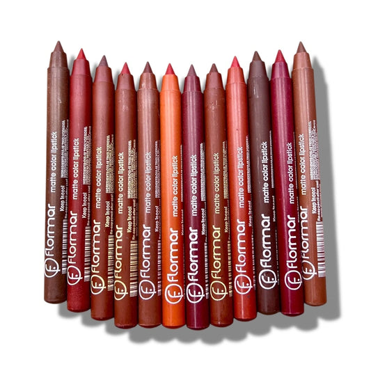Flormar 12 Crayon Matte Color Lipsticks : Long-Lasting