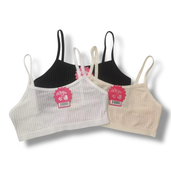 Xinyu Girls Cotton Training Bra – Soft Breathable Beginner Camisole Free Size