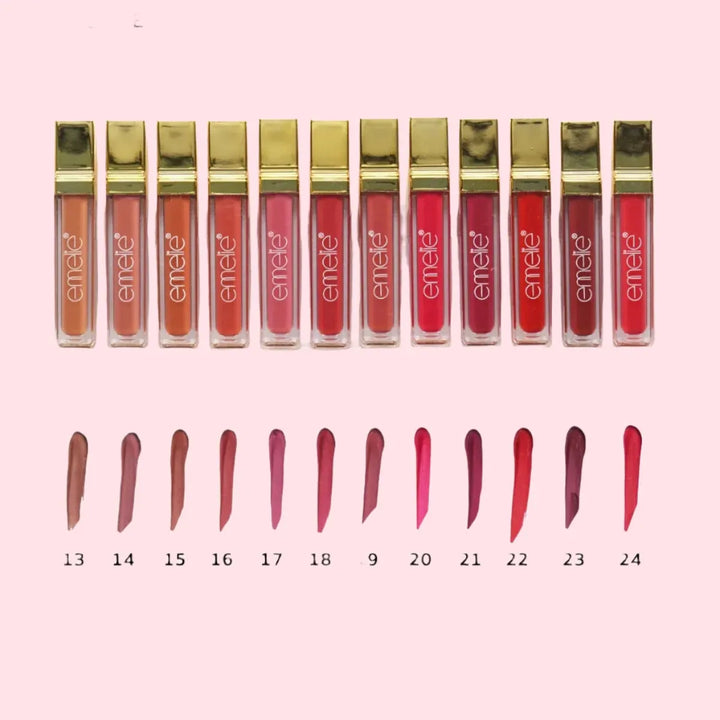 Emelie Waterproof Matte Lip Gloss Color Stay Golden Tray - The Body Essential