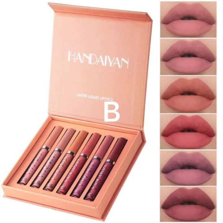 Handaiyan Matte Liquid Lipstick Set – 6 Long-Lasting Shades - The Body Essential